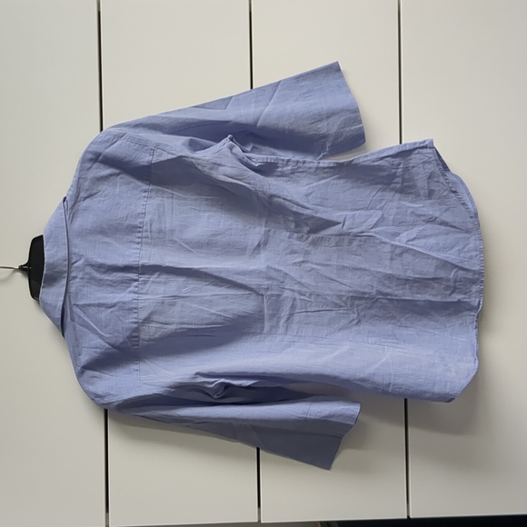 Sisley button up 3/4 sleeve shirt, blue, x small size - Picture 4 of 5